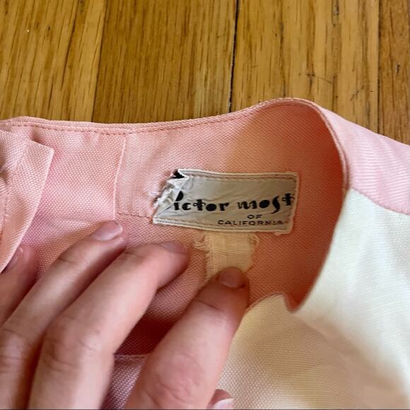 60s Vintage Pink and White Tunic with Scalloped Edges - Picture 5 of 6